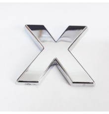 Cemax X Harfi  3,75 cm Krom Yapışkanlı
