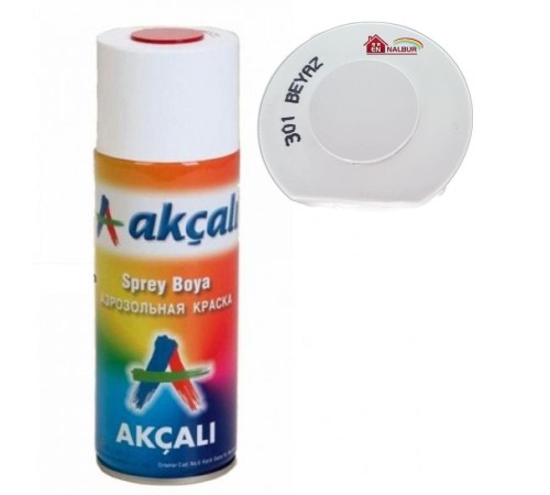 Akçalı Sprey Boya 400 ml 301 Parlak Beyaz Akçalı Sprey Boya 400 ml 301 Parlak Beyaz