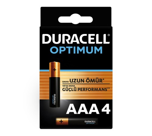 Duracell Optimum Alkalin Pil AAA 4'' lü Paket Duracell Optimum Alkalin Pil AAA 4'' lü Paket