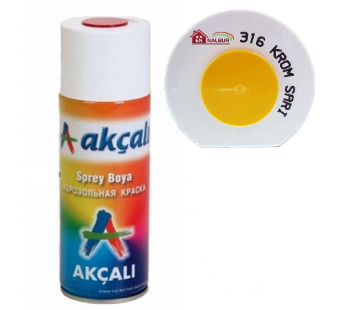 Akçalı Sprey Boya 400 ml 316 Krom Sarı Akçalı Sprey Boya 400 ml 316 Krom Sarı