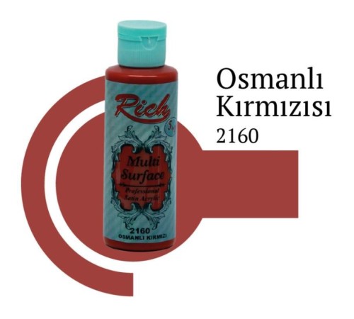 Rich Multi Surface 2160 Osmanlı Kırmızı Akrilik Boya 120 cc Rich Multi Surface 2160 Osmanlı Kırmızı Akrilik Boya 120 cc