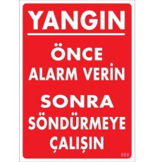 Yangın Nasıl Söndürülür Uyarı Levhası 25x35 KOD:869