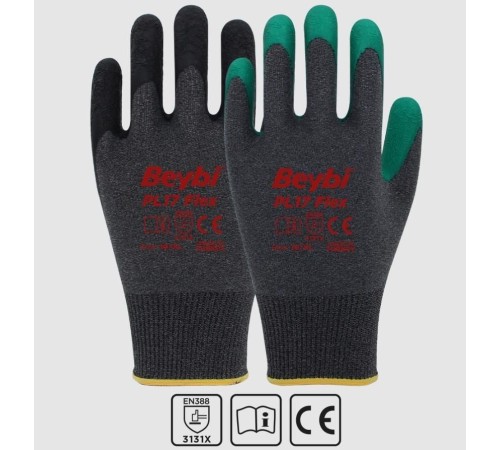 Beybi PL17 Flex Likralı İpten Örme Lateks Eldiven NO:10 Beybi PL17 Flex Likralı İpten Örme Lateks Eldiven NO:10