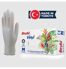Beybi Vinyl S Vinil Pudrasız Muayene Eldiven 100'lük Kutu