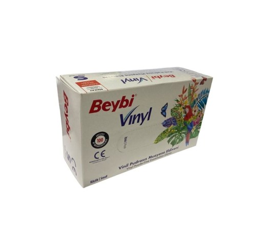 Beybi Vinyl S Vinil Pudrasız Muayene Eldiven 100'lük Kutu Beybi Vinyl S Vinil Pudrasız Muayene Eldiven 100'lük Kutu