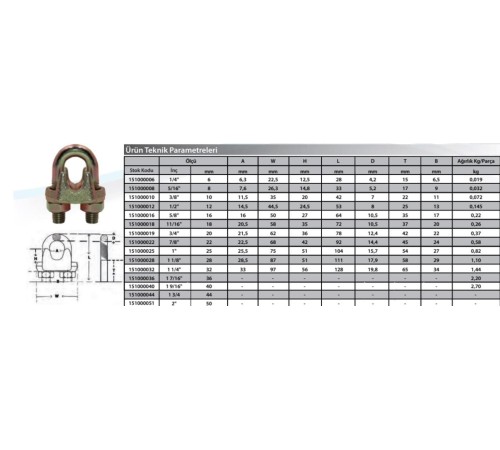 M18 Klemens ( 2 Adet ) M18 Klemens ( 2 Adet )
