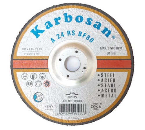 Karbosan Metal Taşlama Diski 180x8,0x22,23 Karbosan Metal Taşlama Diski 180x8,0x22,23