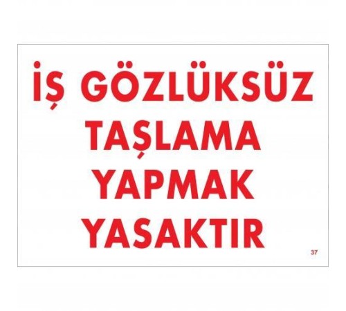 İş Gözlüksüz Taşlama Yapmak Yasaktır Uyarı Levhası 25x35 KOD:37 İş Gözlüksüz Taşlama Yapmak Yasaktır Uyarı Levhası 25x35 KOD:37