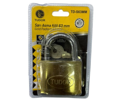 Tudor 63 mm Sarı Asma Kilit Tudor 63 mm Sarı Asma Kilit