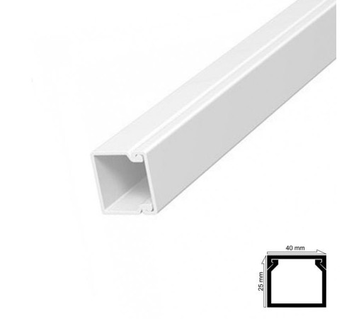 Kablo Kanalı 40x25 mm 2 Metre Yapışkan Bantlı 4 Adet Kablo Kanalı 40x25 mm 2 Metre Yapışkan Bantlı 4 Adet