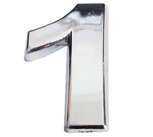 Cemax Krom Yapışkanlı 1 Rakamı 5 cm Cemax Krom Yapışkanlı 1 Rakamı 5 cm