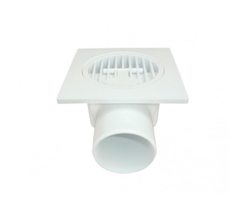 Plastik Yer Süzgeci 10x10 cm 50 mm Yandan Çıkış Plastik Yer Süzgeci 10x10 cm 50 mm Yandan Çıkış