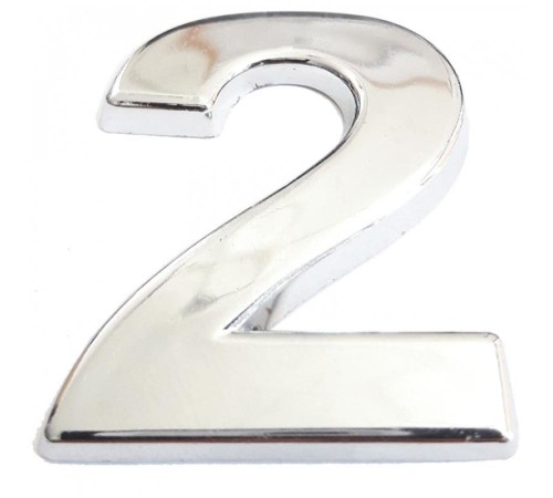 Cemax Krom Yapışkanlı 2 Rakamı 5 cm Cemax Krom Yapışkanlı 2 Rakamı 5 cm