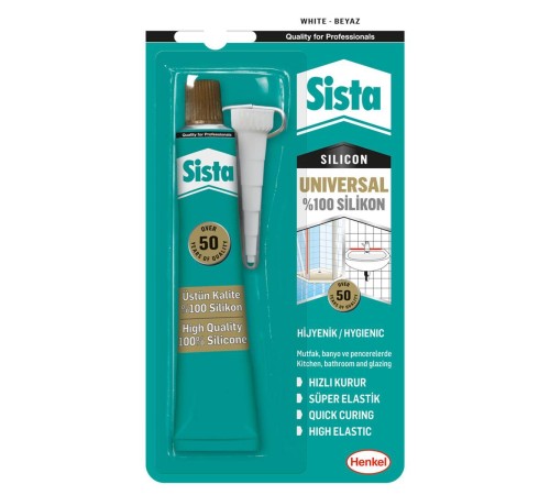 Sista Üniversal Silikon Tüp 50 Gr Beyaz Sista Üniversal Silikon Tüp 50 Gr Beyaz