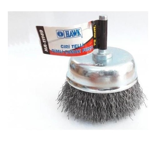 Hawk HA11147 Pimli Gri Tel Çanak Fırça 65 mm Hawk HA11147 Pimli Gri Tel Çanak Fırça 65 mm