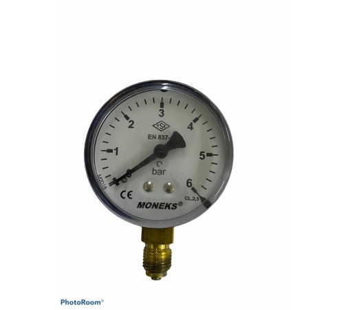 Moneks Q63 0-6 Bar Alttan Çıkışlı 1/4'' Bağlantı Manometre