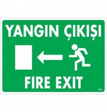 Yangın Çıkışı Sol Uyarı Levhası 25x35 KOD:870