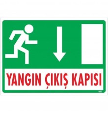 Yangın Çıkış Kapısı Uyarı Levhası 25x35 KOD:883