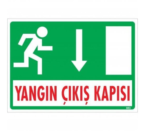 Yangın Çıkış Kapısı Uyarı Levhası 25x35 KOD:883