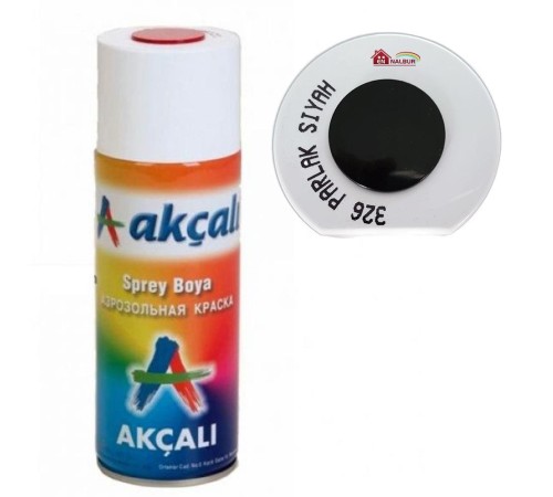 Akçalı Sprey Boya 400 ml 326 Parlak Siyah