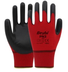 Beybi PN3 Nitril Kırmızı İş Eldiveni No:9