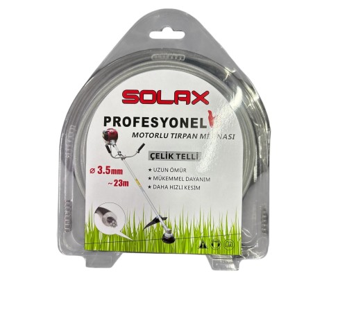 Solax Çelik Telli Tırpan Misinası 3,5 mm 23 Metre Solax Çelik Telli Tırpan Misinası 3,5 mm 23 Metre