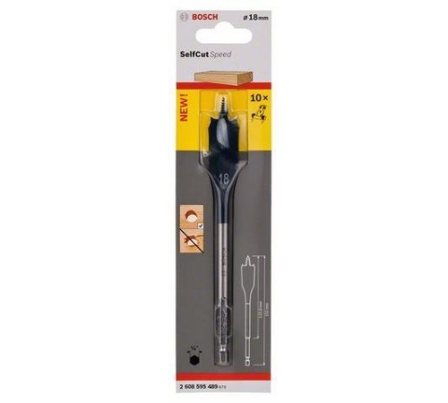 Bosch 18X152 Altıgen Yassı Ahşap Maktap Ucu