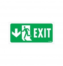 Exit Aşağı Sol Ok İşaretli Uyarı Levhası 17,5x25 KOD:954