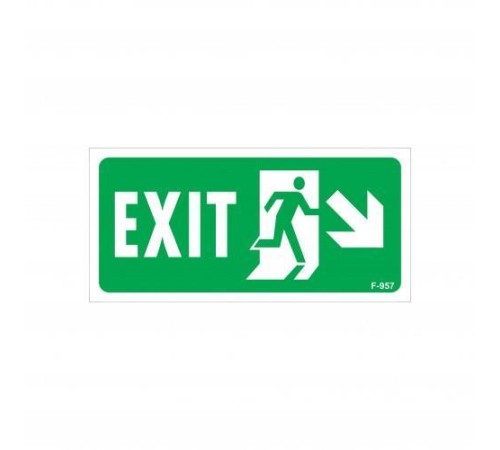 Exit Sağ Aşağı Uyarı Levhası 17,5x25 KOD:957 Exit Sağ Aşağı Uyarı Levhası 17,5x25 KOD:957