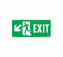 Exit Sol Aşağı Uyarı Levhası 17,5x25 KOD:958