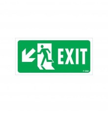 Exit Sol Aşağı Uyarı Levhası 17,5x25 KOD:958