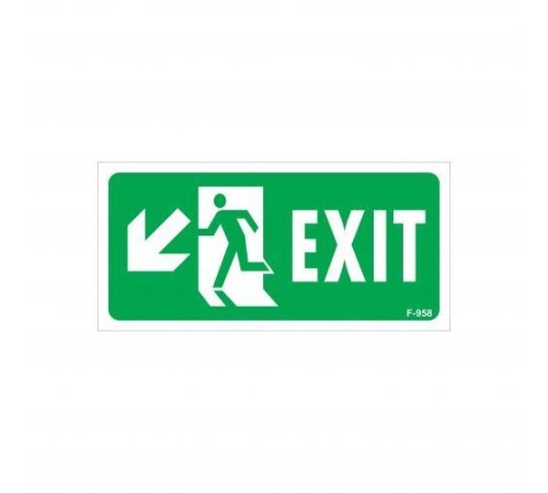 Exit Sol Aşağı Uyarı Levhası 17,5x25 KOD:958 Exit Sol Aşağı Uyarı Levhası 17,5x25 KOD:958