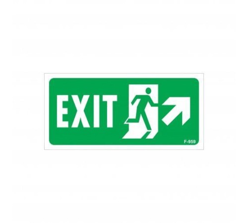 Exit Sağ Yukarı Uyarı Levhası 17,5x25 KOD:959 Exit Sağ Yukarı Uyarı Levhası 17,5x25 KOD:959