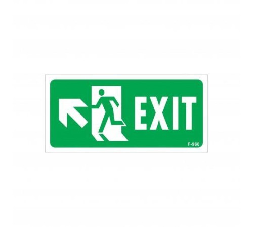 Exit Sol Yukarıı Uyarı Levhası 17,5x25 KOD:960 Exit Sol Yukarıı Uyarı Levhası 17,5x25 KOD:960