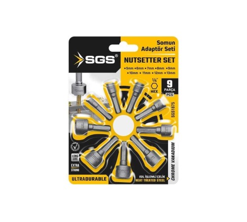 Sgs 1875 Somun Adaptör Seti 9 Parça