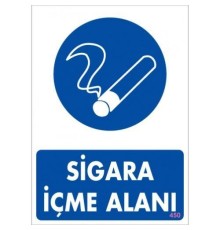 Sigara İçme Alanı Uyarı Levhassı 25x35 KOD: 450