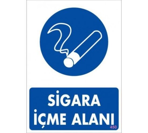 Sigara İçme Alanı Uyarı Levhassı 25x35 KOD: 450