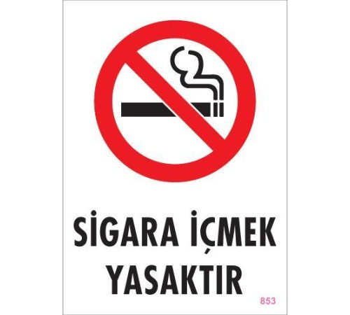 Sigara İçmek Yasaktır Uyarı Levhası 25x35 KOD:853 Sigara İçmek Yasaktır Uyarı Levhası 25x35 KOD:853