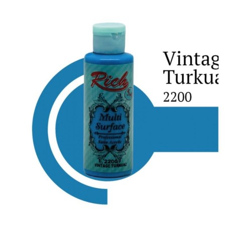 Rich Multi Surface 2200 Wintage Turkuaz Akrilik Boya 120 cc Rich Multi Surface 2200 Wintage Turkuaz Akrilik Boya 120 cc