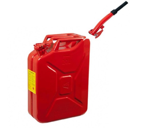 KNC 20 Litre Metal Benzin Bidonu Hortum Dahil Kırmızı