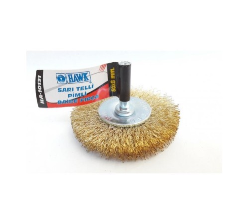 Hawk HA10131 Pimli Sarı Tel Daire Fırça 60x8 mm Hawk HA10131 Pimli Sarı Tel Daire Fırça 60x8 mm