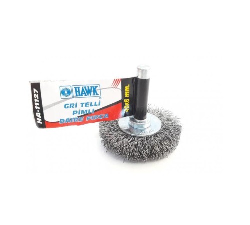 Hawk HA11127 Pimli Gri Tel Daire Fırça 40x6 mm Hawk HA11127 Pimli Gri Tel Daire Fırça 40x6 mm