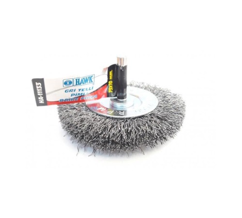 Hawk HA11133 Pimli Gri Tel Daire Fırça 75x10 mm Hawk HA11133 Pimli Gri Tel Daire Fırça 75x10 mm