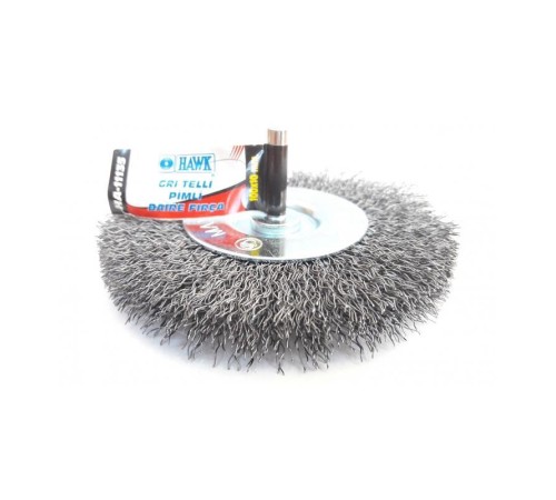 Hawk HA11135 Pimli Gri Tel Daire Fırça 100x10 mm Hawk HA11135 Pimli Gri Tel Daire Fırça 100x10 mm