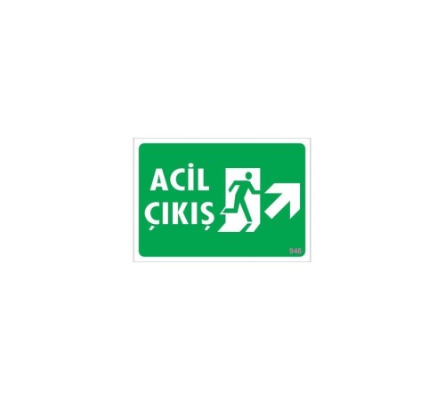 Acil Çıkış Uyarı Levhası 17,5x25 KOD: 946 Acil Çıkış Uyarı Levhası 17,5x25 KOD: 946