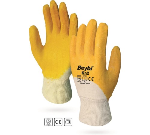 Beybi KN2 No:9 Sarı Nitril Pamuk Eldiven Beybi KN2 No:9 Sarı Nitril Pamuk Eldiven