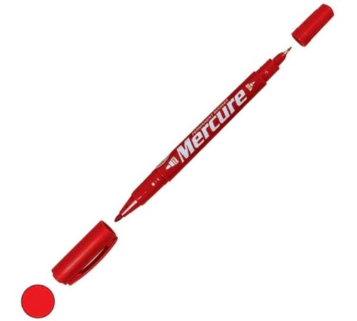 Mercure Cd Kalemi Kırmızı Çift Uçlu İnce Kalın