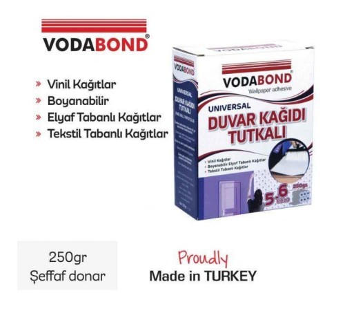 Vodabond 250 Gr Duvar Kağıdı Yapıştırıcısı Vodabond 250 Gr Duvar Kağıdı Yapıştırıcısı