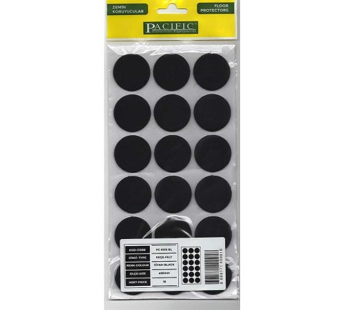 Pacific 6135 BL Yapışkanlı Keçe 35 mm Siyah