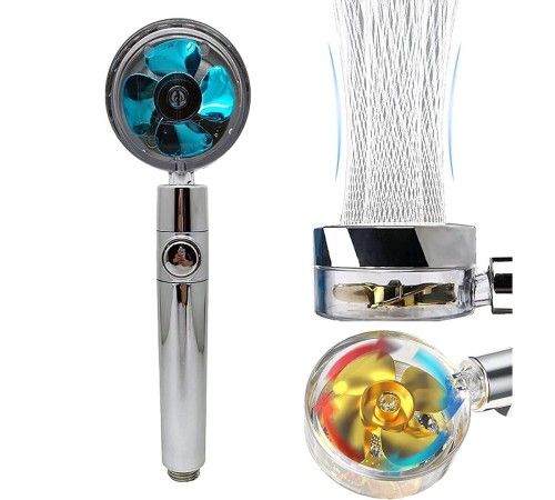 360 Derece Dönebilen Pervaneli Turbo  Duş Başlığı